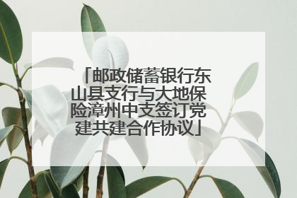 邮政储蓄银行东山县支行与大地保险漳州中支签订党建共建合作协议