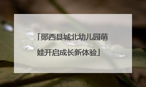郧西县城北幼儿园萌娃开启成长新体验