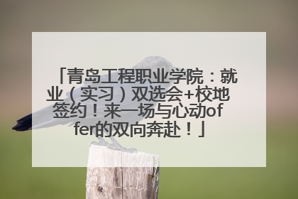青岛工程职业学院：就业（实习）双选会+校地签约！来一场与心动offer的双向奔赴！