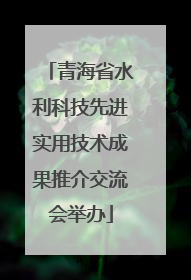 青海省水利科技先进实用技术成果推介交流会举办