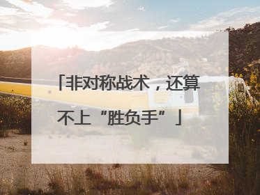 非对称战术，还算不上“胜负手”