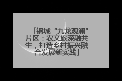 钢城“九龙观澜”片区：农文旅深融共生，打造乡村振兴融合发展新实践