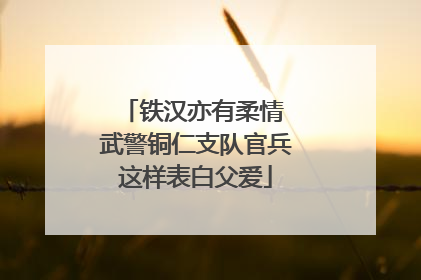 铁汉亦有柔情 武警铜仁支队官兵这样表白父爱