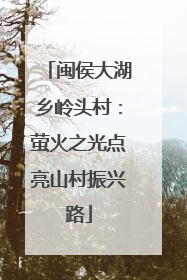 闽侯大湖乡岭头村：萤火之光点亮山村振兴路