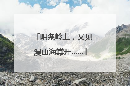 阴条岭上，又见漫山海棠开……