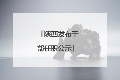 陕西发布干部任职公示