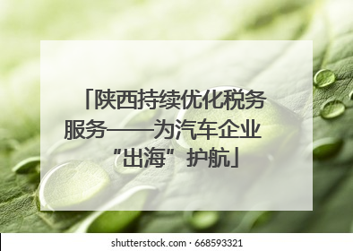 陕西持续优化税务服务——为汽车企业“出海”护航
