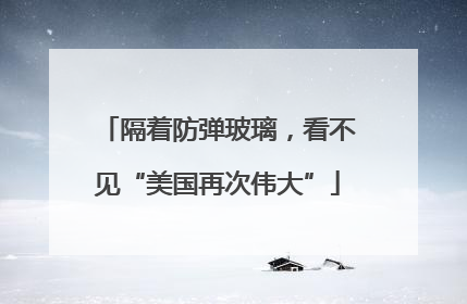 隔着防弹玻璃，看不见“美国再次伟大”