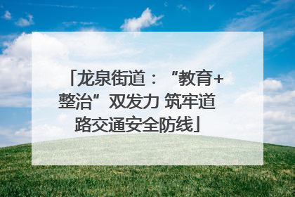 龙泉街道：“教育+整治”双发力 筑牢道路交通安全防线