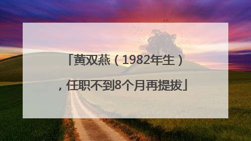 黄双燕（1982年生），任职不到8个月再提拔
