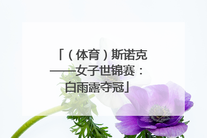 （体育）斯诺克——女子世锦赛：白雨露夺冠