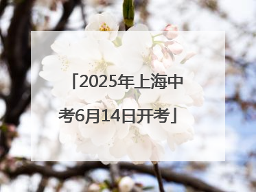 2025年上海中考6月14日开考