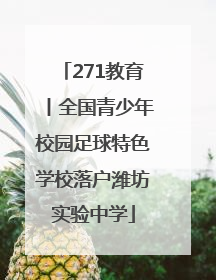 271教育丨全国青少年校园足球特色学校落户潍坊实验中学
