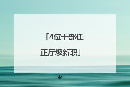 4位干部任正厅级新职