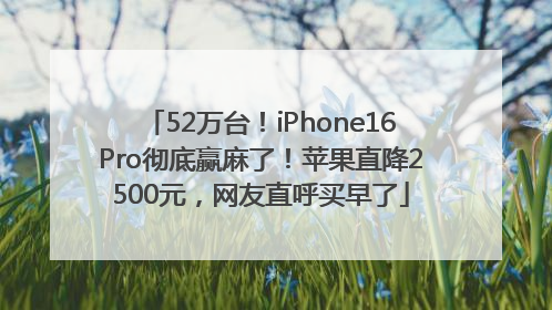 52万台！iPhone16Pro彻底赢麻了！苹果直降2500元，网友直呼买早了
