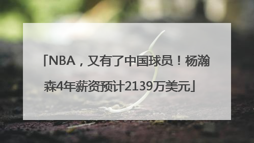 NBA，又有了中国球员！杨瀚森4年薪资预计2139万美元