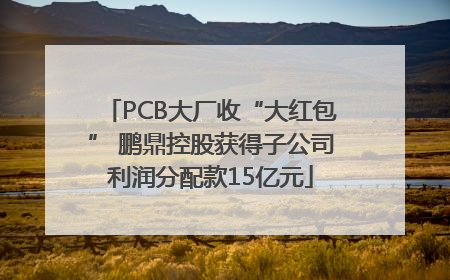 PCB大厂收“大红包” 鹏鼎控股获得子公司利润分配款15亿元